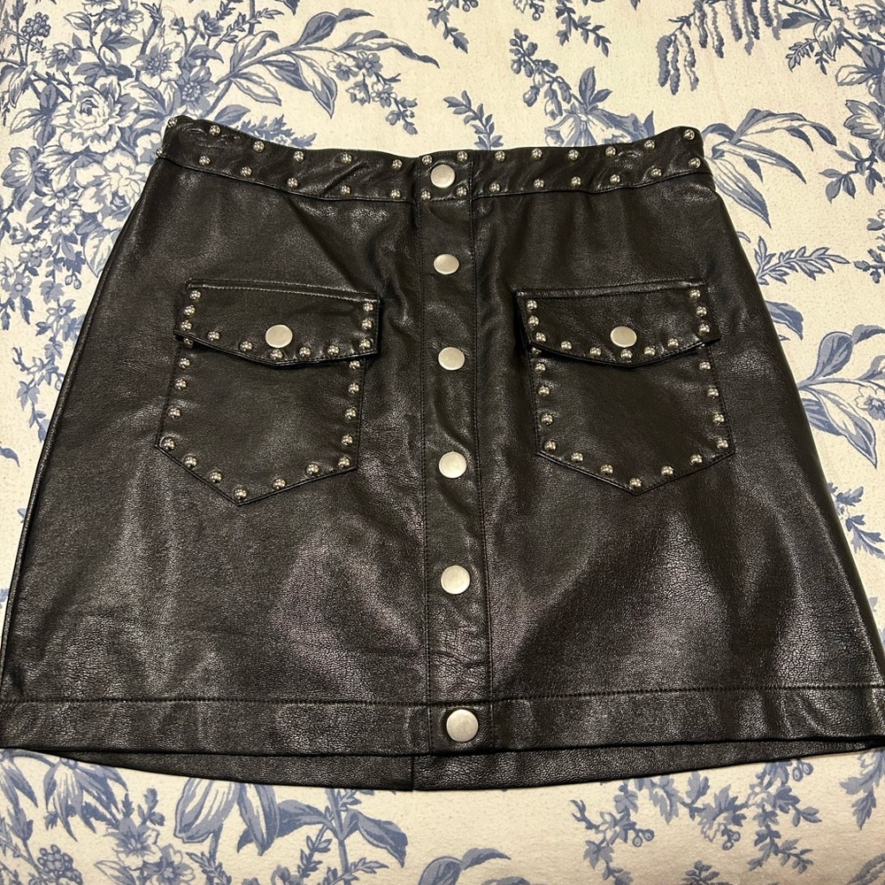 Black Leather Mini Skirt